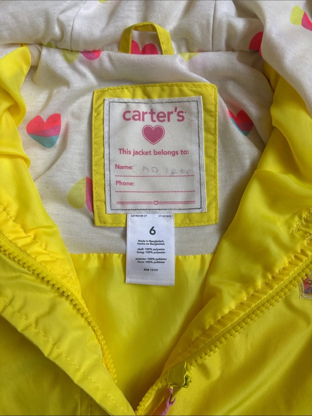 Girls Carters Raincoat